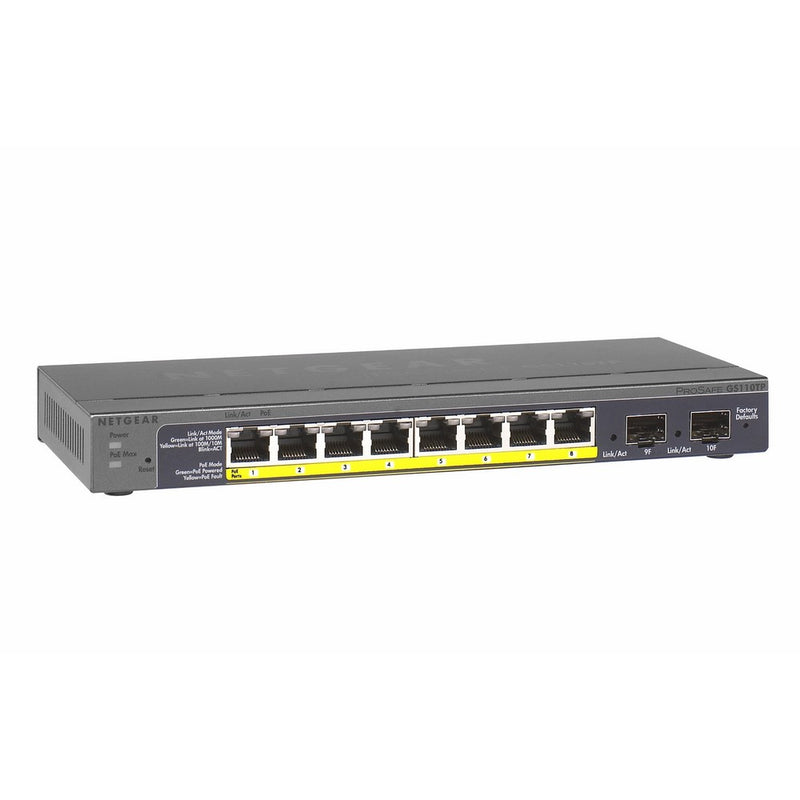 NETGEAR 8-Port Gigabit Smart Managed Pro Switch, 53w, PoE, ProSAFE Lifetime Protection (GS110TPv2)