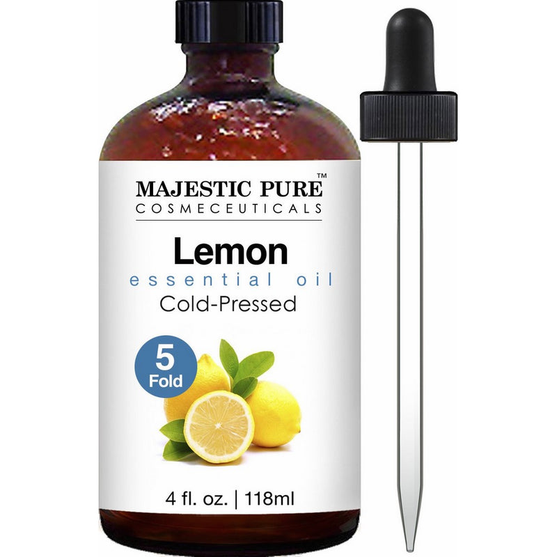 Majestic Pure Lemon Oil, Therapeutic Grade, Premium Quality Lemon Oil, 4 fl. oz