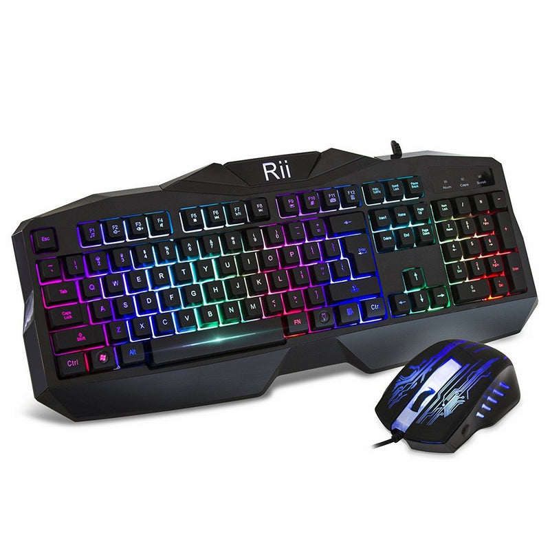 Rii RM400 104 Key LED Backlit Gaming Mouse Gaming Keyboard Combo Set For Mac and PC