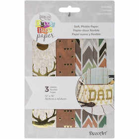 DecoArt DPK-50 Decoupage Paper (3 Pack), 12" by 16", Gold Stag
