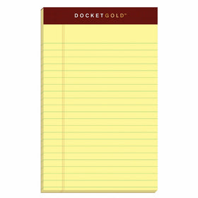 TOPS 63900 Docket Ruled Perforated Pads, Narrow Rule, 5 x 8, Canary, 50 Sheets (Pack of 12)