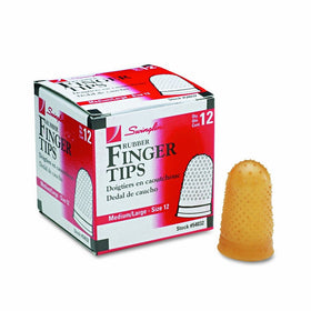 Swingline 54032 Rubber Finger Tips, 12 (Medium-Large), Amber (Pack of 12)
