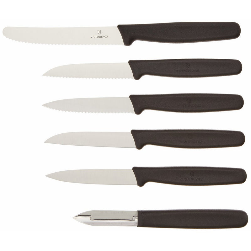 Victorinox Cutlery 6-Piece Paring Set, Black Polypropylene Handles