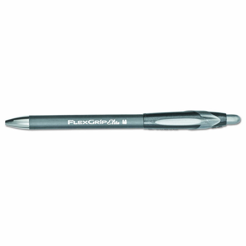 Paper Mate 85580 Flexgrip Elite Retractable Ballpoint Pens, Medium Point, Black, 12-Count