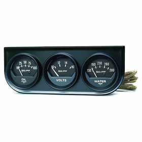 Auto Meter 2348 Autogage Black Console Oil/Volt/Water Gauge