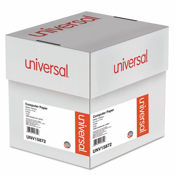 Universal Multicolor Computer Paper, 2-Part Carbonless, 15lb, 9-1/2" x 11" , 1800 Sheets (15872)