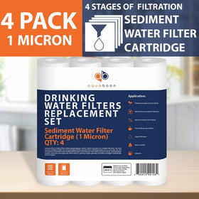 Aquaboon 1-Micron Sediment Water Filter Cartridge, 4-Pack