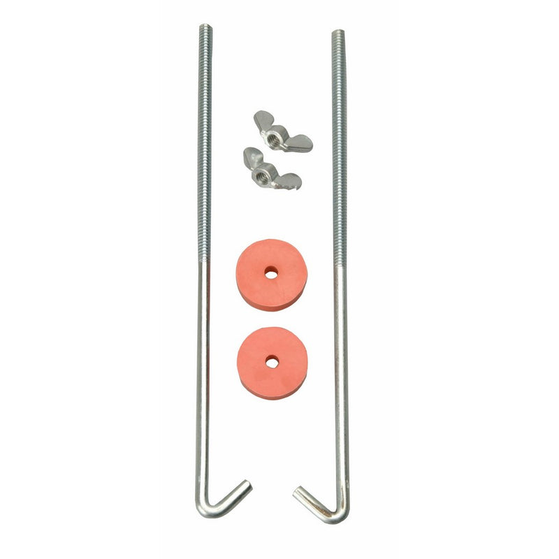 Road Power 966-8 J Hook Battery Hold down bolts, 2-Pack, Chrome, 8-Inch