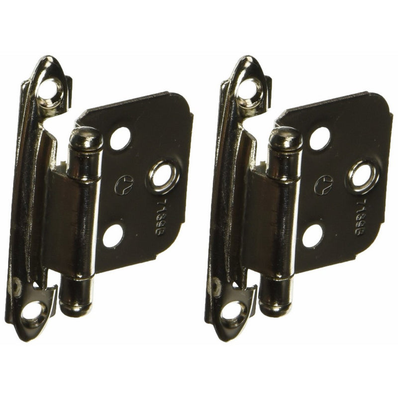 Variable Overlay Self-Closing, Face Mount Polished Chrome Hinge - 2 Pack