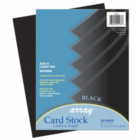 Pacon Card Stock, 8 1/2 inches by 11 inches, Black, 100 Sheets (101187)