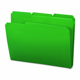 Smead Poly File Folder, 1/3-Cut- Tab Letter Size, Green, 24 per Box (10502)