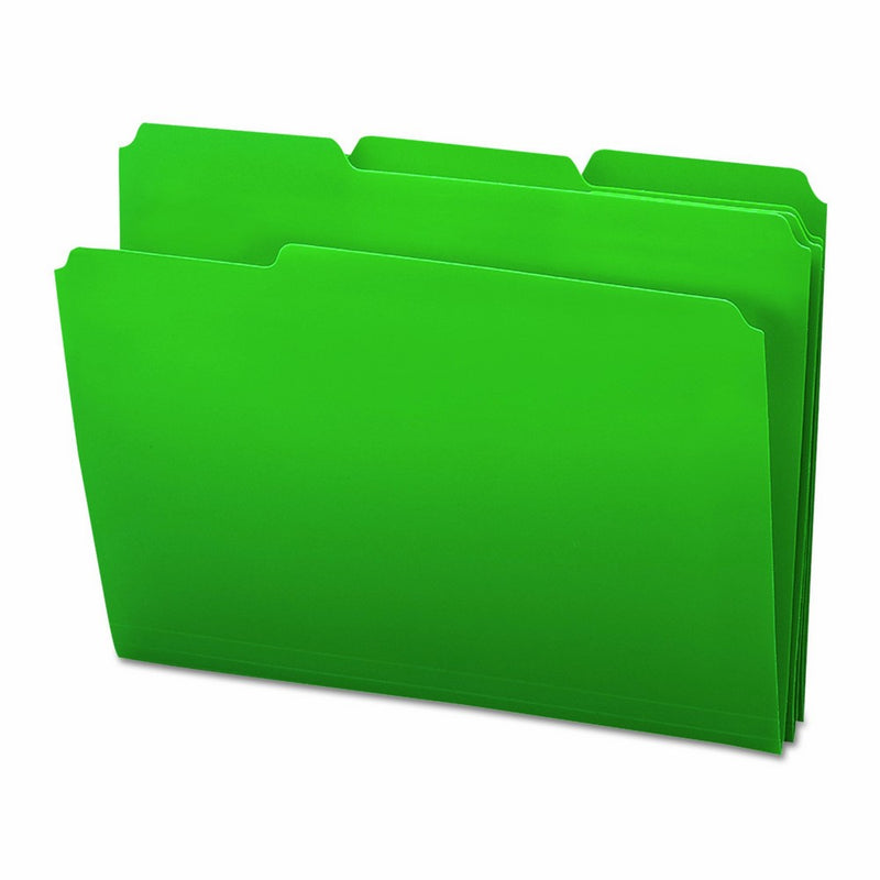 Smead Poly File Folder, 1/3-Cut- Tab Letter Size, Green, 24 per Box (10502)