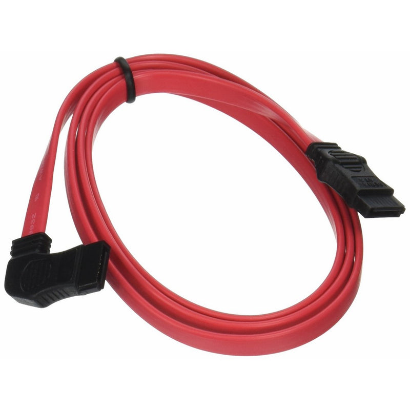 C2G 10187 7-Pin 180° to 90° 1-Device Side Serial ATA Cable, Red (3 Feet, 36 Inches)