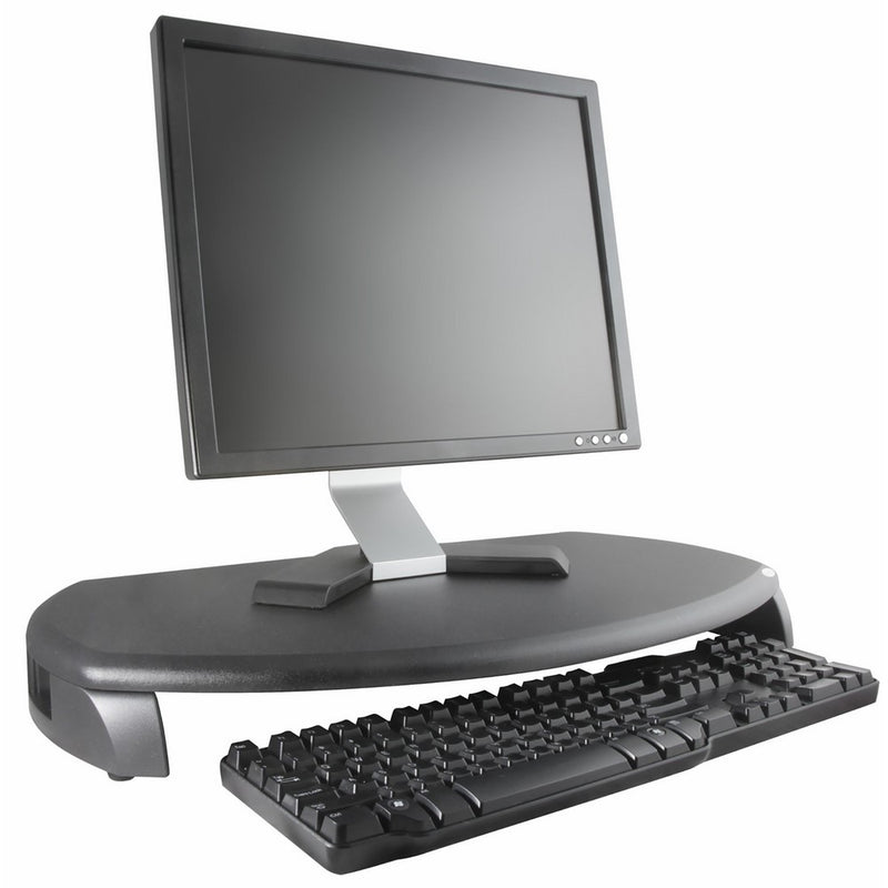 Kantek MS280B CRT/LCD Stand with Keyboard Storage, 23" x 13 1/4" x 3", Black