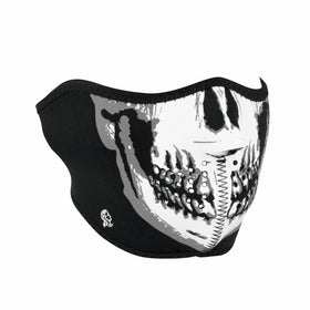 Zanheadgear WNFM002H Neoprene Half Face Mask, Black and White Skull Face