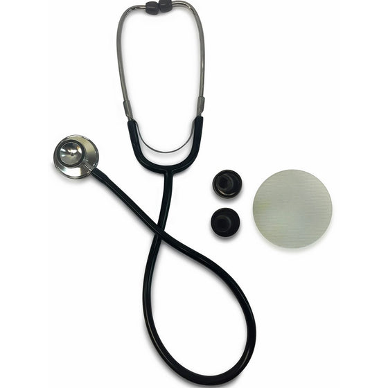 Primacare DS-9290-BK Classic Series Adult Dual-Head Stethoscope, 22" PVC Tubing Length, Black