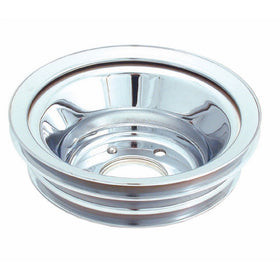 Spectre Performance 4508 Chrome Triple Belt Crankshaft Pulley for Big Block Chevy with Long Water Pump