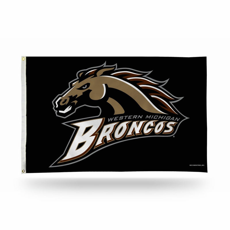 Rico Industries NCAA Western Michigan Broncos 3-Foot by 5-Foot Single Sided Banner Flag with Grommets