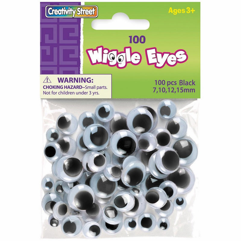 Creativity Street Wiggle Eyes Assorted Sizes, Black, 100-Piece (CKC344602)