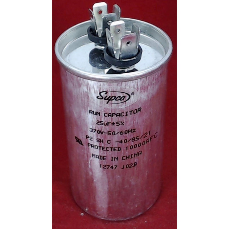 Run Capacitor, Round, 25 Mfd., 370 Volt, CR25X370R