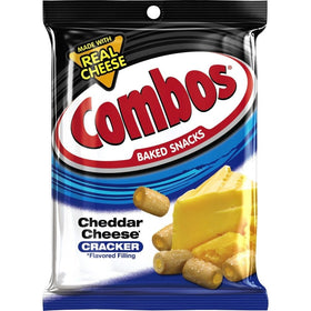 Combos Cheddar Cheese Cracker Baked Snacks 6.3-Ounce Bag (Pack of 12)