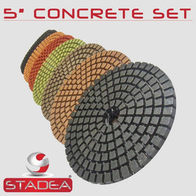 STADEA Premium Grade Wet 5" Diamond Polishing Pads Set For CONCRETE Polish