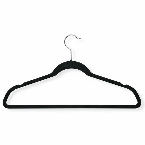 Honey-Can-Do HNG-01884 Thin Non-Slip Velvet Hangers, Black, 50-Pack