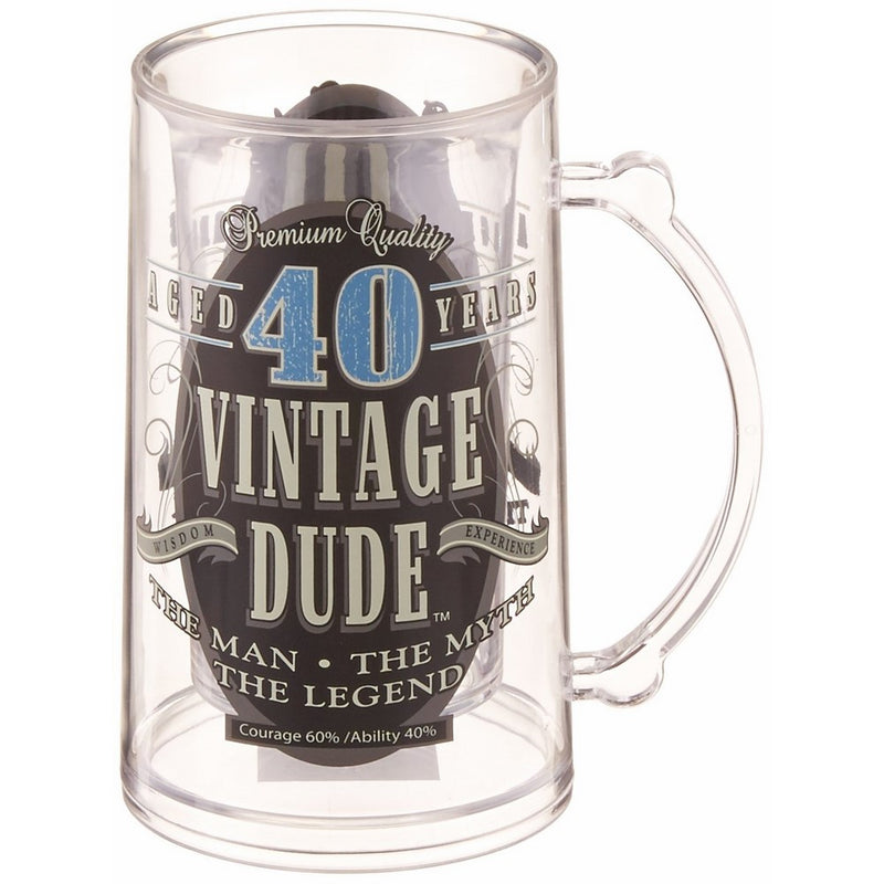 Laid Back CF11002 40th BD Vintage Dude Tankard, 14-Ounce