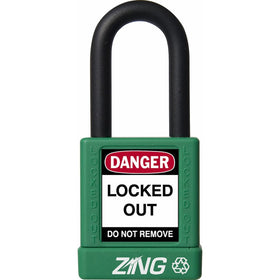 ZING 7035 RecycLock Safety Padlock, Keyed Alike, 1-1/2" Shackle, 1-3/4" Body, Green