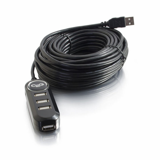 C2G/Cables to Go 38990 USB 2.0 A Male to A Female 4-Port Active Extension Cable (39.4 Feet, 12 Meters)