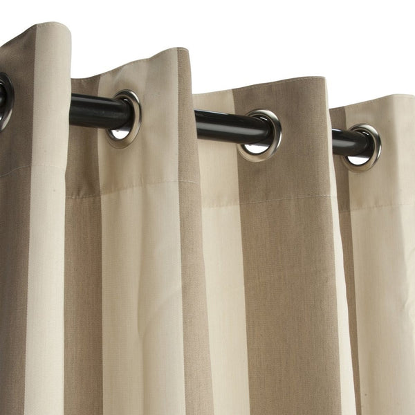 Sunbrella Outdoor Curtain with Grommets-Nickle Grommets-Regency Sand