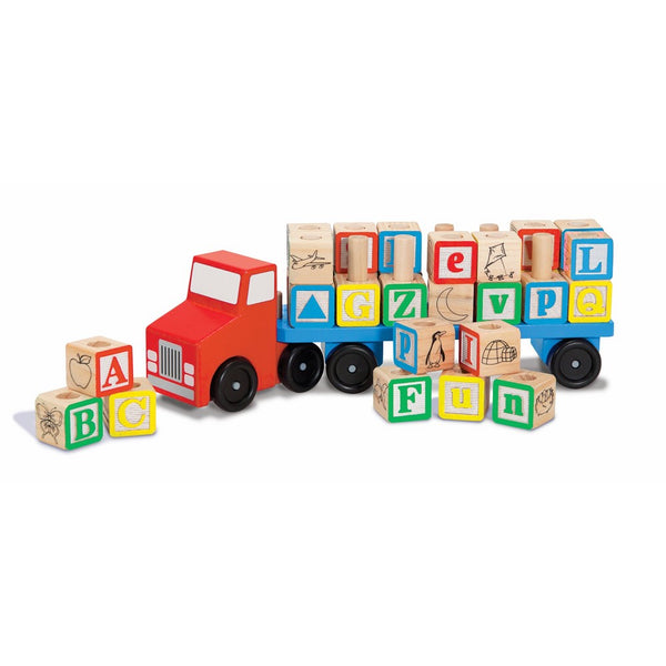 Melissa & Doug Alphabet Blocks Wooden Truck Educational Toy