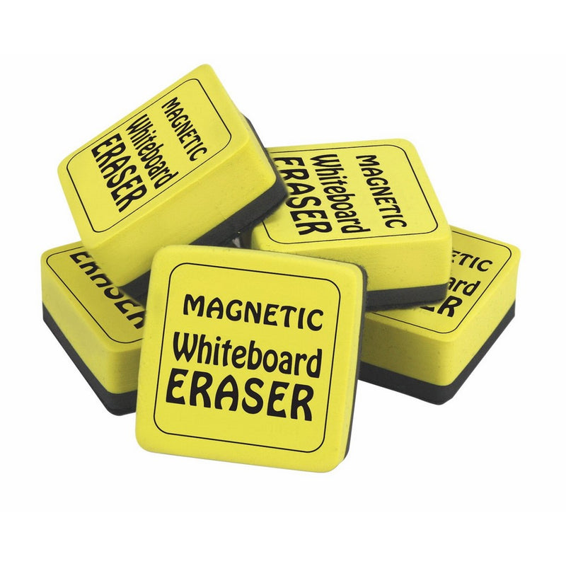 The Classics Magnetic Whiteboard Dry Erasers (12), 2 x 2 Inches, 12 Pack, Yellow/Black (TPG-355)