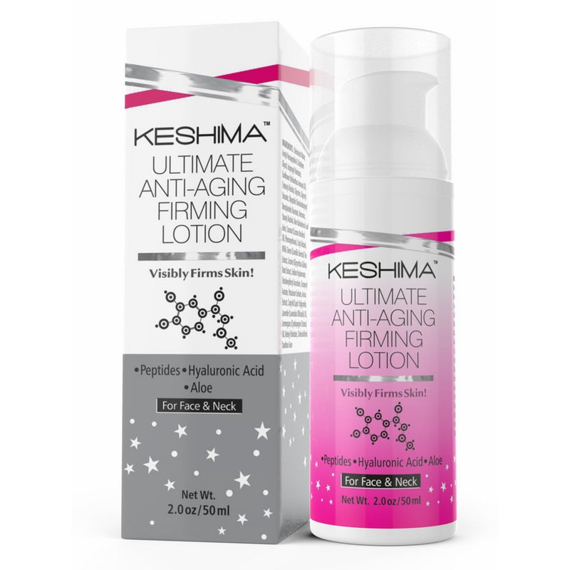 Face & Neck Firming Cream - Lotion Tightens Loose and Sagging Skin - Smooths Wrinkles and Fine Lines - 2 Oz.