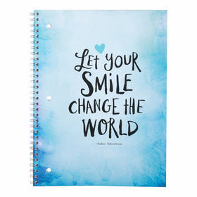 DaySpring Sadie Robertson's College Ruled Spiral Bound Notebook, Let Your Smile Change the World