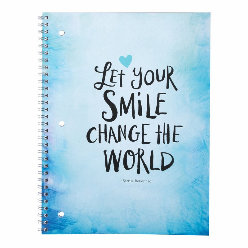 DaySpring Sadie Robertson's College Ruled Spiral Bound Notebook, Let Your Smile Change the World