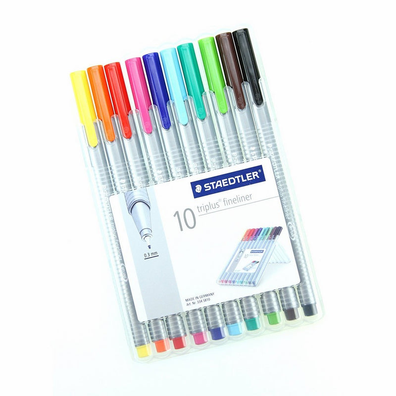 Staedtler Triplus Fineliner 0.3 mm Porous Point Pen 334 - SB10, 10 pack