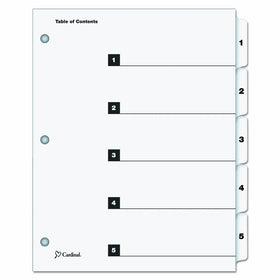 Cardinal by TOPS Products QuickStep OneStep Bulk Index System, 5-Tab, White, Box of 24 Sets (60533)