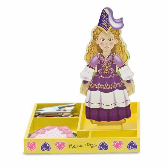 Melissa & Doug Deluxe Princess Elise Magnetic Wooden Dress-Up Doll Play Set (24 pcs)