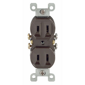 Leviton 223 15 Amp, 125 Volt, with Duplex Receptacle, Residential Grade, Non-Grounded, Brown