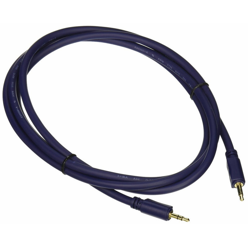 C2G 40602 Velocity 3.5mm M/M Stereo Audio Cable, Aux Cable, Blue (6 Feet, 1.82 Meters)