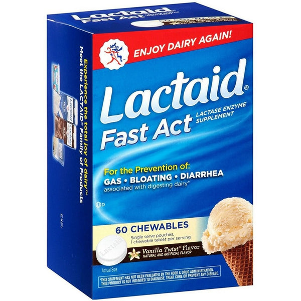 LACTAID Fast Act Chewables Vanilla Twist 60 ea