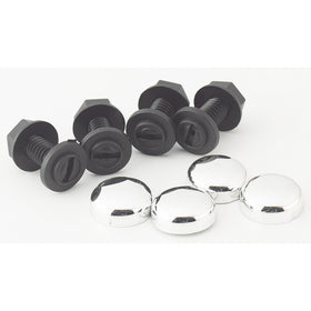 Bell 46083-8 Black Nylon Fasteners With Chrome Decor Caps 4 Count