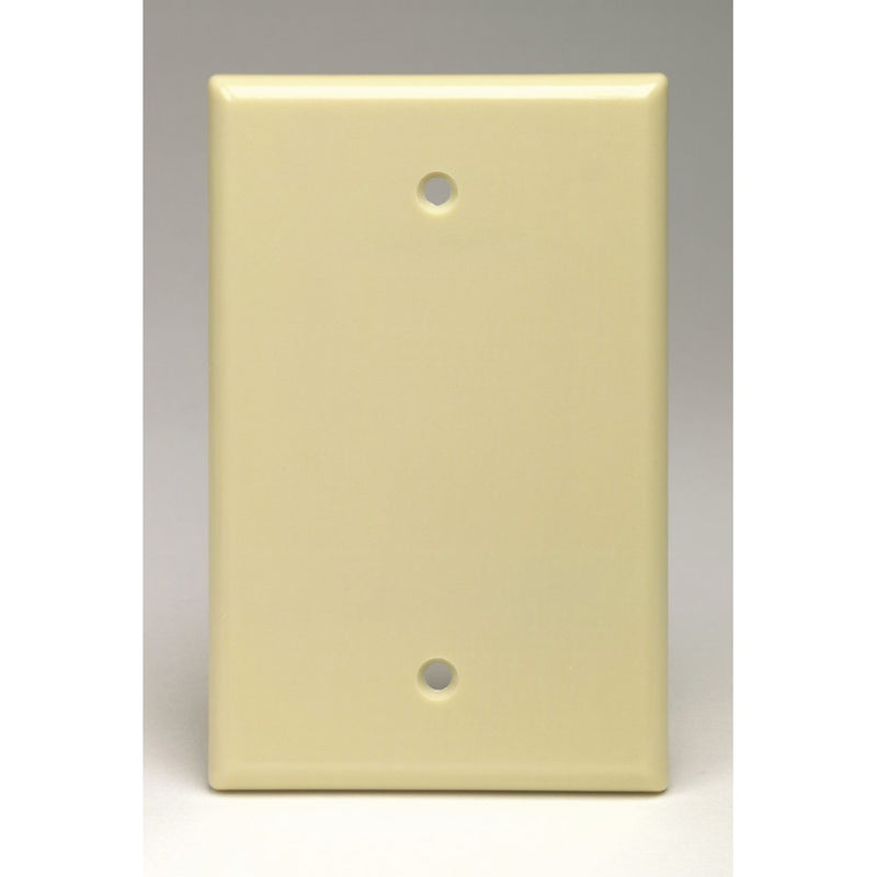 Leviton 80514-I 1-Gang No Device Blank Wallplate, Midway Size, Thermoset, Box Mount, Ivory