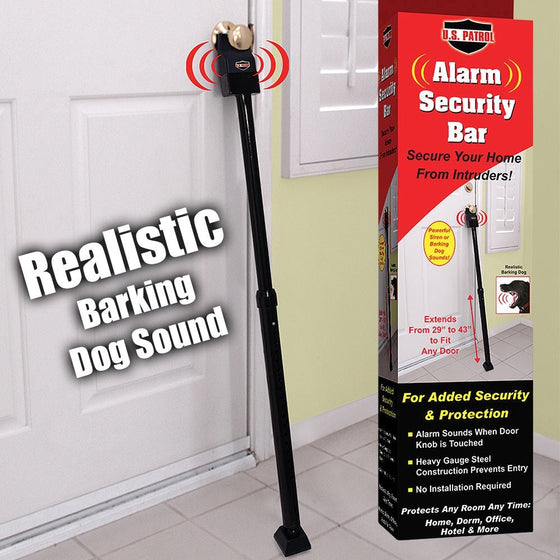 U.S. Patrol JB5322 Alarm Security Bar extends from 29" to 43"