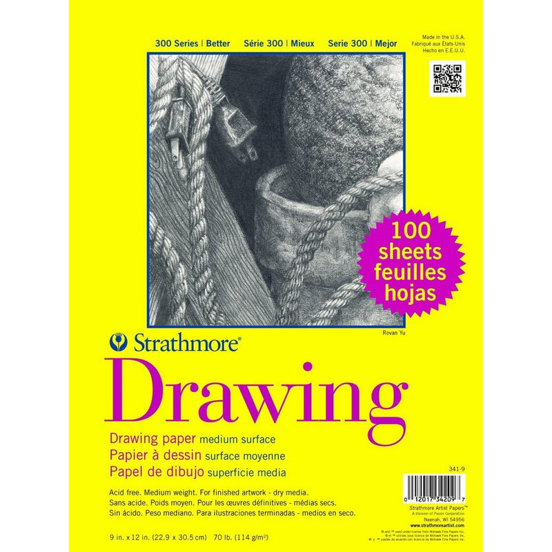 Strathmore 341-9 300 Series Drawing, 9"x12" Medium Surface, 100 Sheets per Class Pack