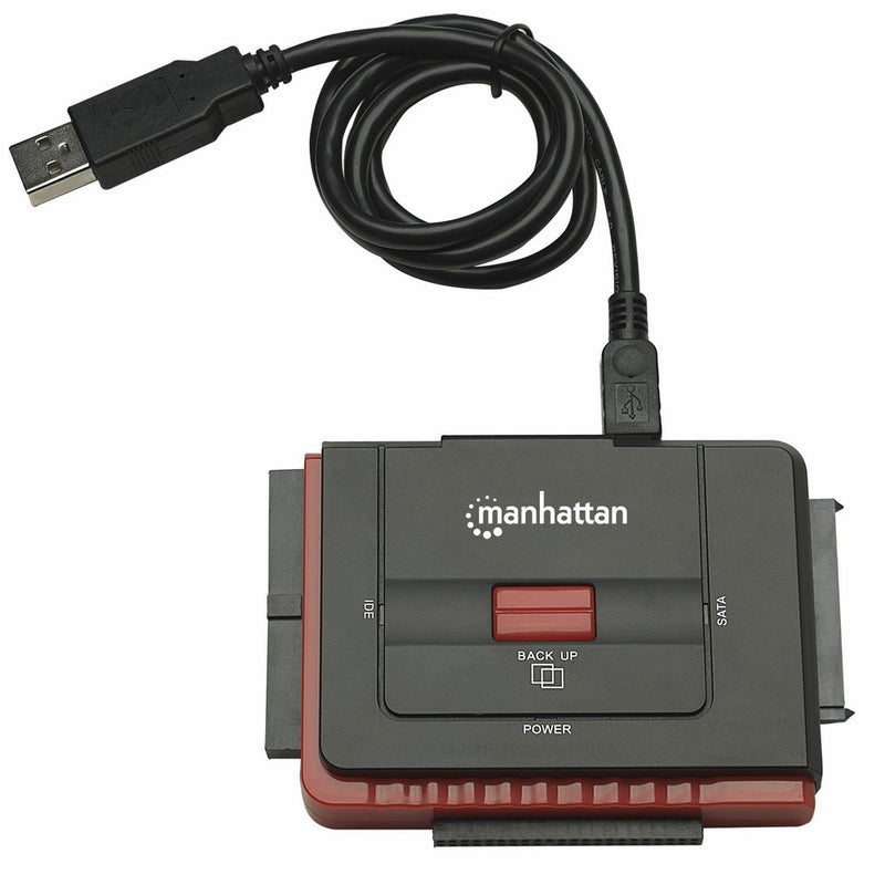 Manhattan Hi-Speed USB to SATA/IDE Adapter 3-in-1 with One-Touch Backup (179195)