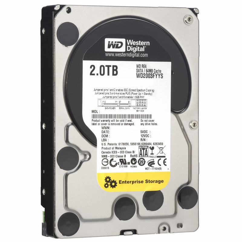 WD RE4 2 TB Enterprise Hard Drive: 3.5 Inch, 7200 RPM, SATA II, 64 MB Cache (WD2003FYYS) (Old Model)