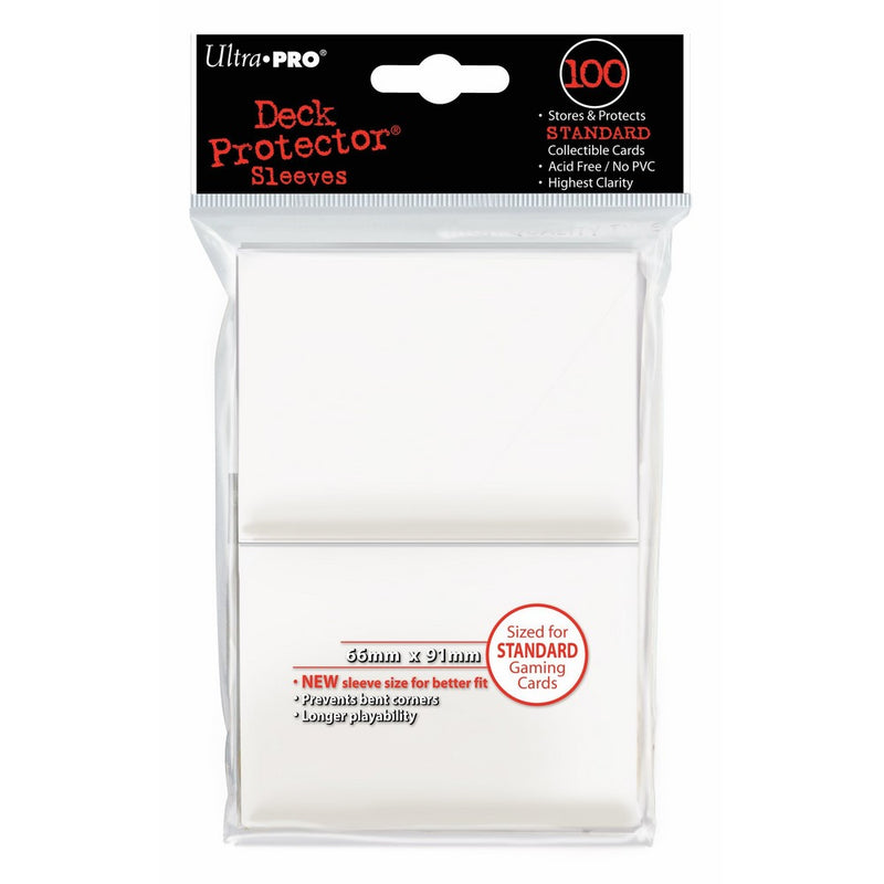 Ultra Products Ultra Pro Deck Protectors, 100 Sleeves for Sports or Game cards, White