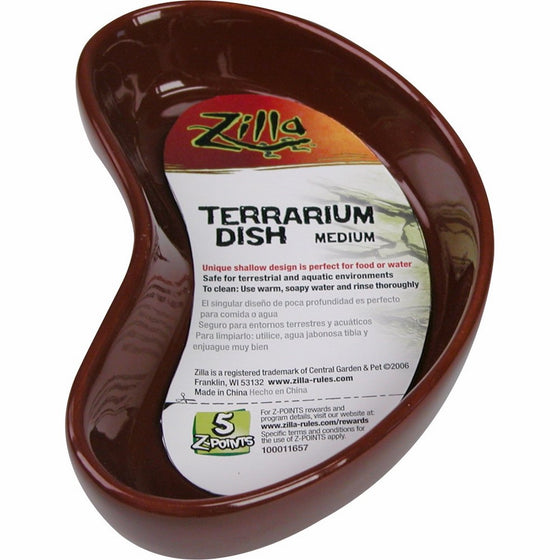 Zilla Terrarium Dish, Medium, Colors Vary